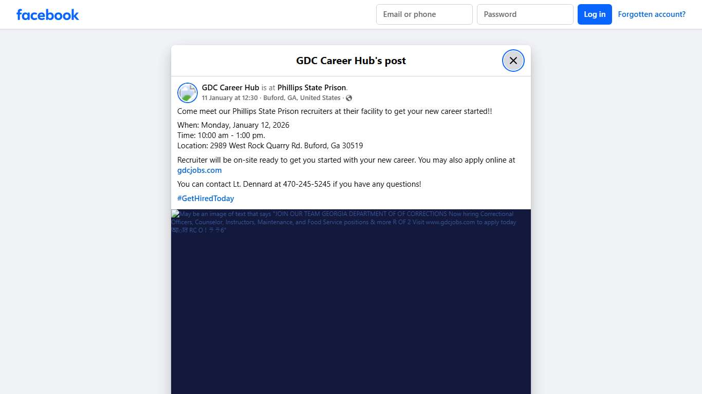 GDC Career Hub - Come meet our Phillips State Prison... | Facebook